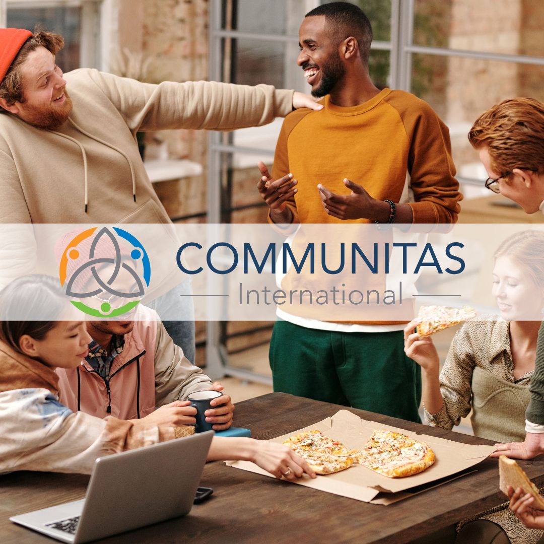 Group of friends socializing. Church planing emphasis on community